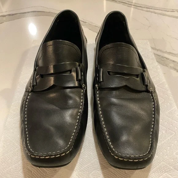 Salvatore Ferragamo Men’s Black Leather Loafer Driver Size 11.5 Amazon.com | Ferragamo Grazioso Loafers Black Calf Leather  main image 2